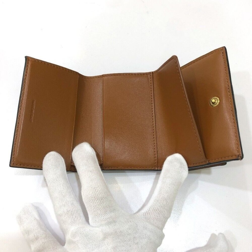 CELINE Triomphe Small trifold Compact wallet Trifold wallet PVC/Leather Brown - Picture 10 of 16